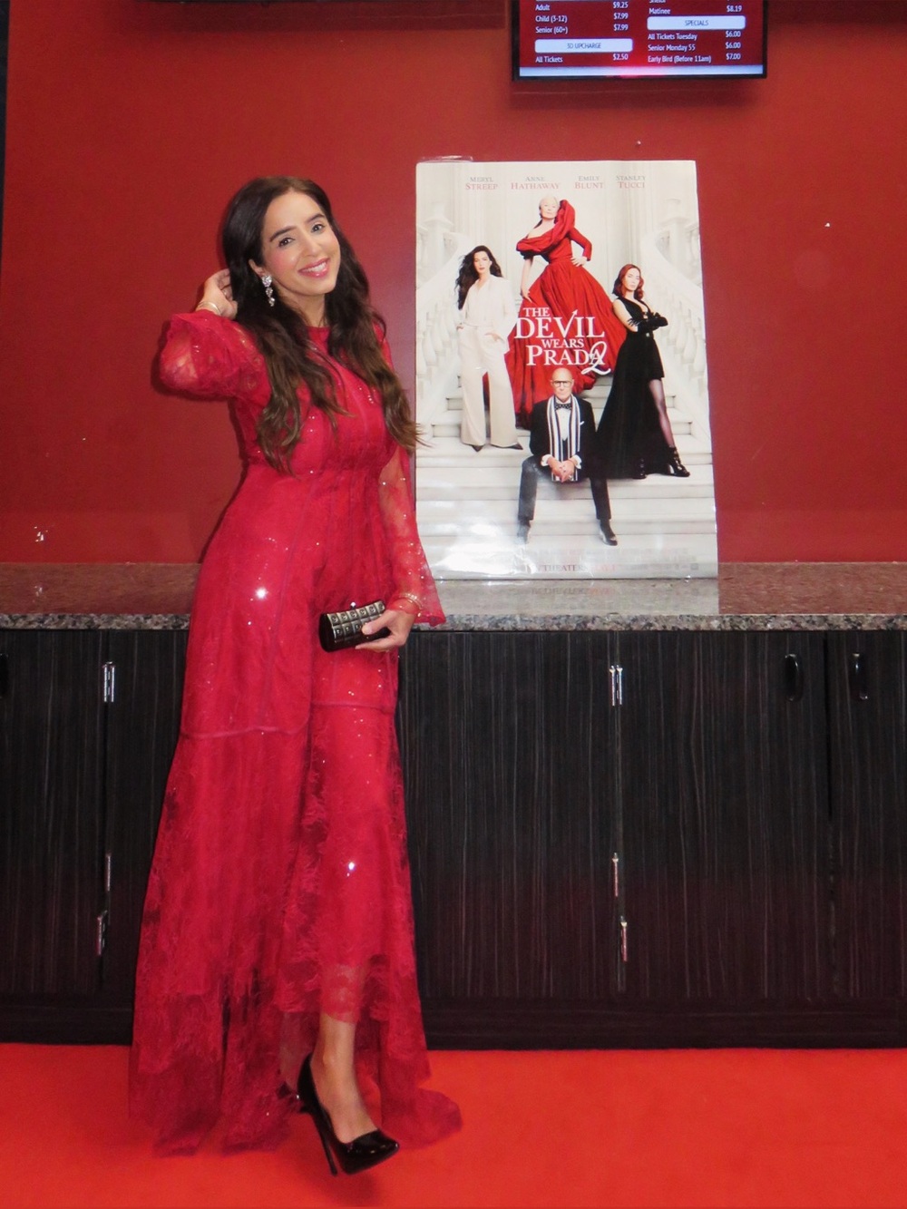 Red Lace Evening Maxi Dress - Elegant Women's Formal Gown